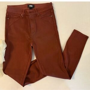 PAIGE Women's Coated Skinny Jeans in Chestnut Sz 28 Like New
